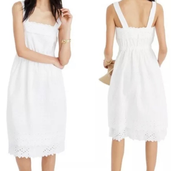 BNWT Madewell white eyelet lace midi sundress in size 6 - Picture 1 of 3